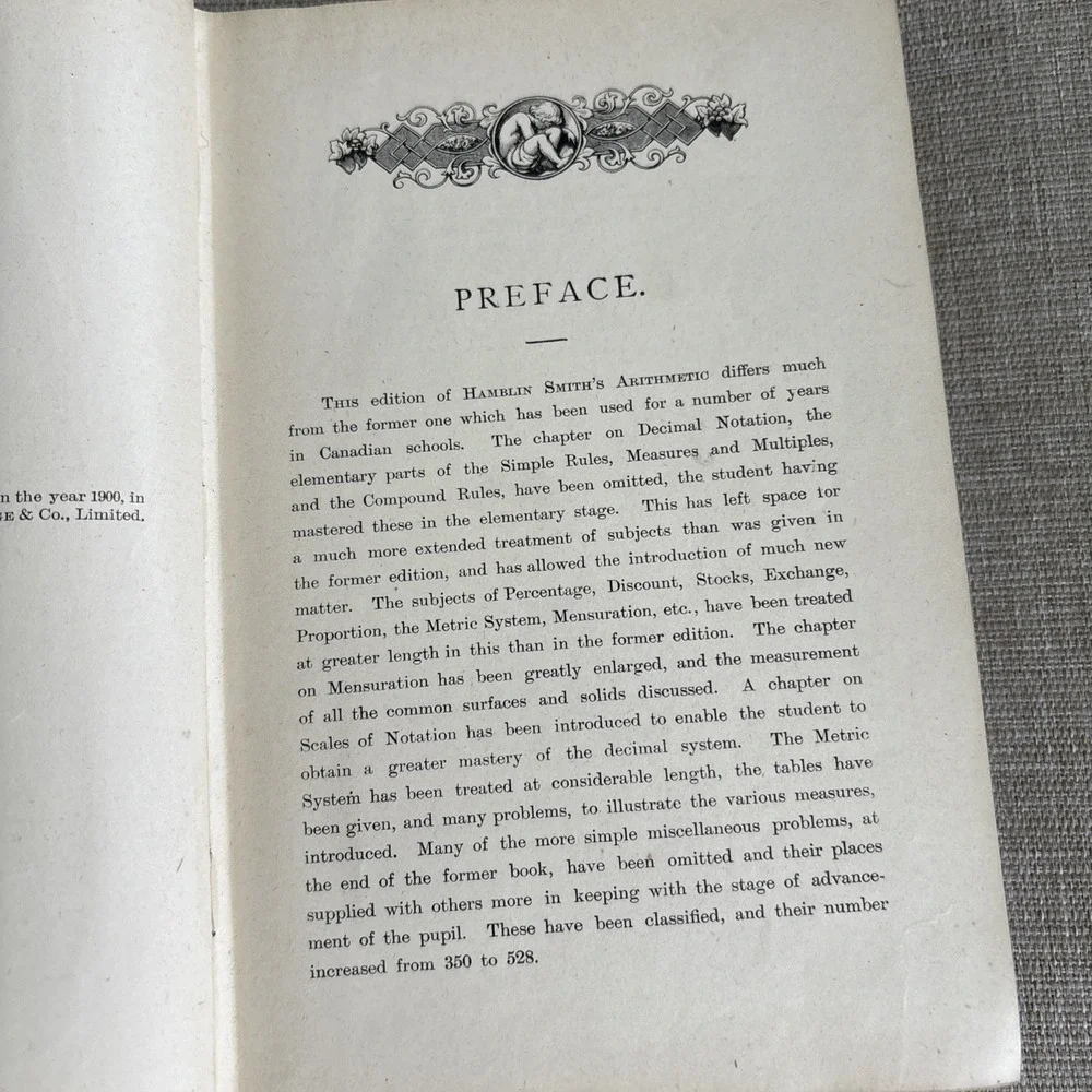 1900 Gage and Co's Educational Series Hamblin Smith's A Treatise On Arithmetic